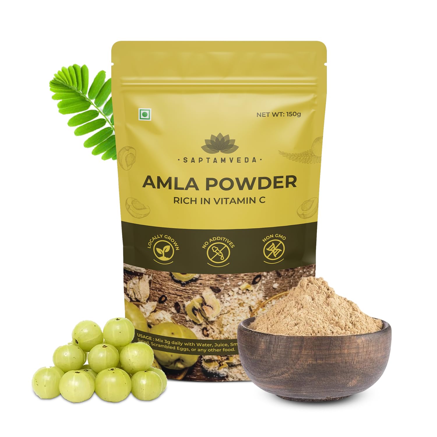 SAPTAMVEDA Amla Indian Gooseberry Powder (150g)/ 5.29 Ounce