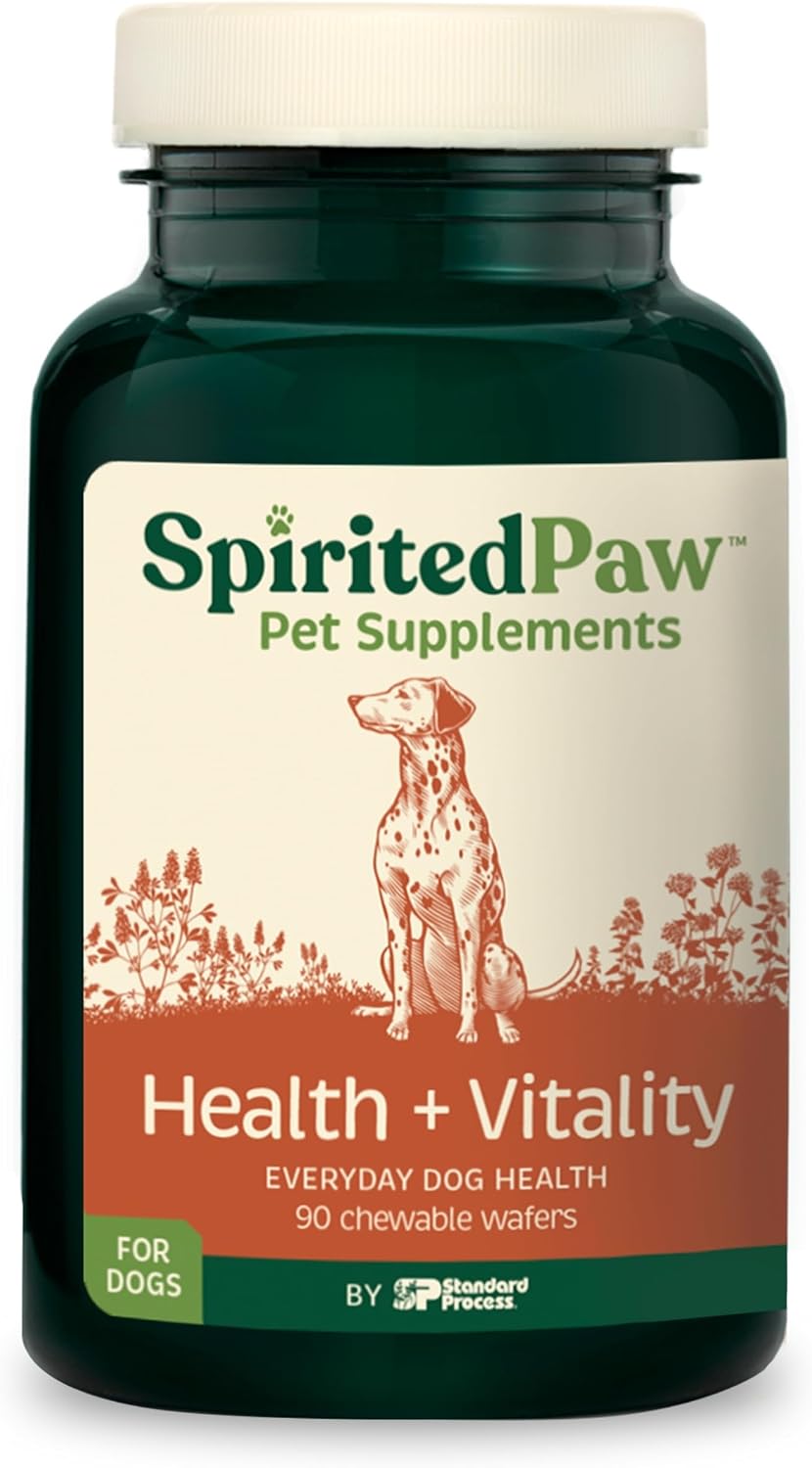 Spirited Paw Salud + Vitalidad - Multivitamínico para Perros - 90 Obleas Masticables