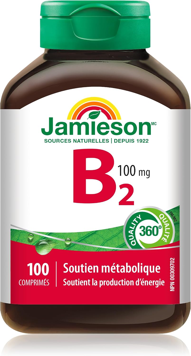 Jamieson Vitamina B2 (Riboflavina) 100 mg, 100 comprimidos