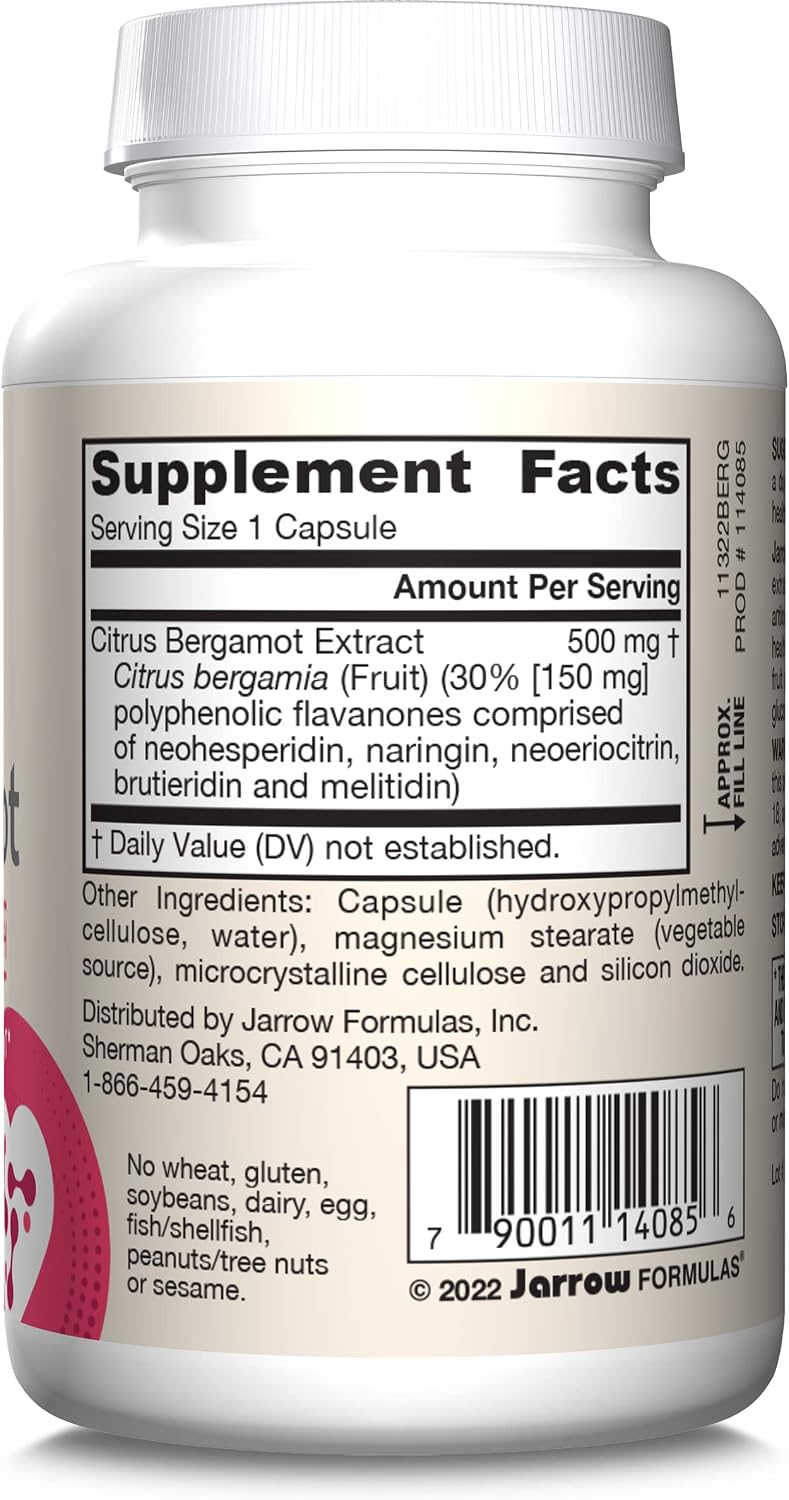 Jarrow Formulas Bergamota Cítrica 500 mg - 60 Cápsulas Vegetales