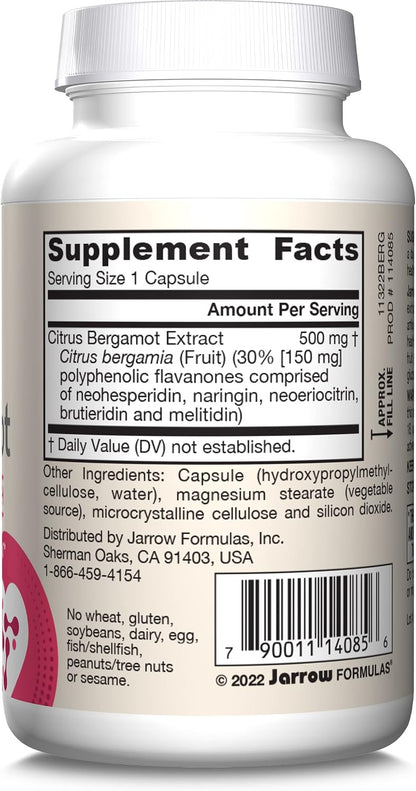 Jarrow Formulas Bergamota Cítrica 500 mg - 60 Cápsulas Vegetales – Image 10