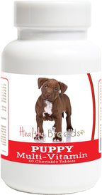 Healthy Breeds Multivitamínico para Cachorros Pit Bull, 60 Comprimidos