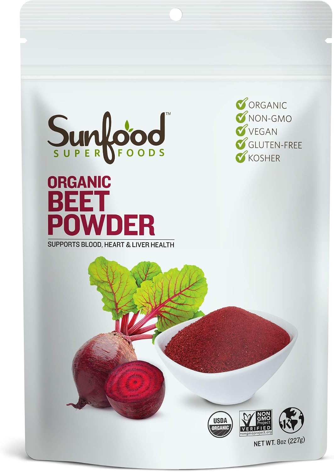Sunfood Superfoods Polvo de Remolacha Orgánica - 227 g