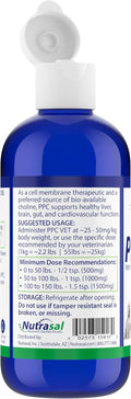 Nutrasal PPC-Vet Fosfatidilcolina Polinsaturada - Suplemento Hepático y Cerebral para Perros y Gatos - 1000 mg/5mL - Líquido Liposomal 236 ml