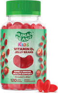 Human Beanz Vitamin D3 Jelly Bean Gummies para Niños, 25mcg/1000 UI, 120 Gominolas Sabor Fresa