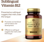 Solgar Vitamina B12 1000 mcg, 250 Nuggets Sublinguales