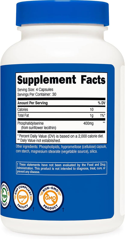 Nutricost Fosfatidilserina 400 mg, 120 – Sin soja: ideal para personas con alergias o preferencias alimentarias. – Image 5