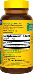 Nature Made Vitamin B12 1000 mcg - Dietary Supplement for Energy Metabolism - 150 Softgels