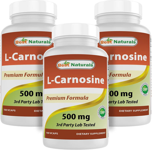 L-Carnosina 500 mg 100 Cápsulas Veganas – Pack de 3