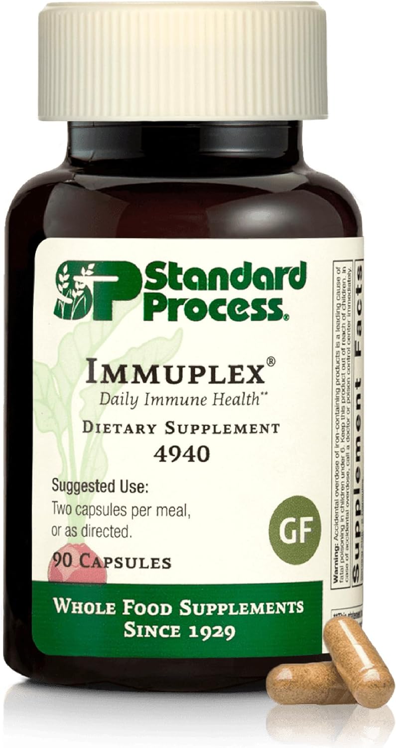 Standard Process Immuplex - 150 Capsules, Daily Immune Support with Folate, Iron, Vitamin C and Vitamin A