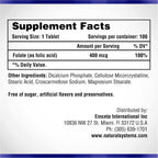 Ácido Fólico 400 mcg - 100 Comprimidos - Natural Systems