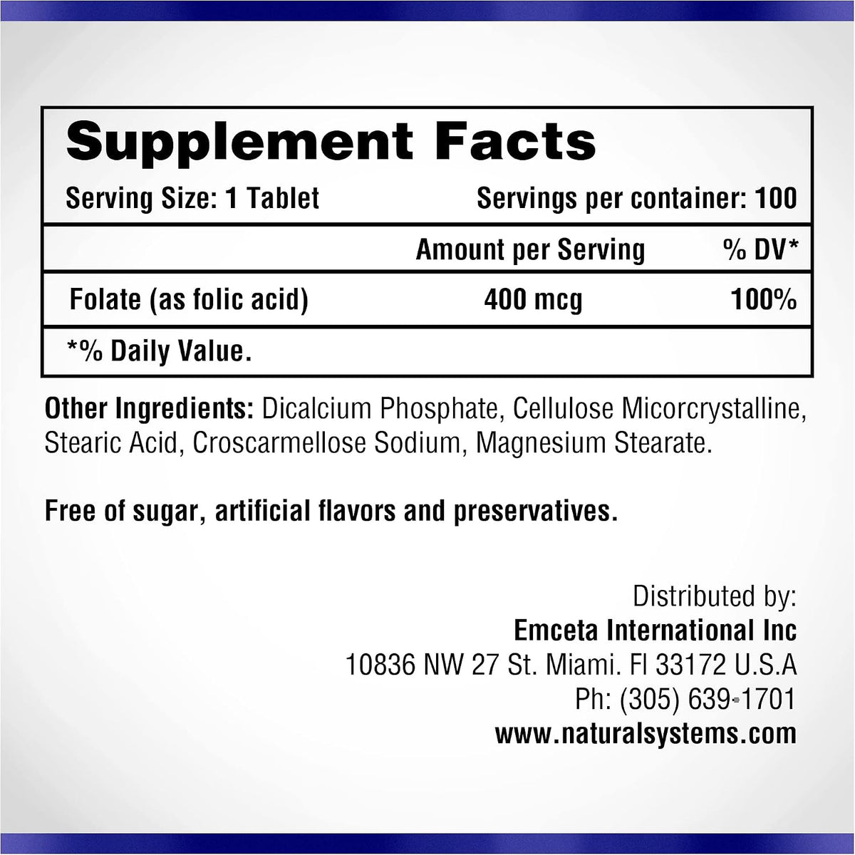 Ácido Fólico 400 mcg - 100 Comprimidos - – El ácido fólico contribuye a la formación normal de glóbulos rojos. – Image 2