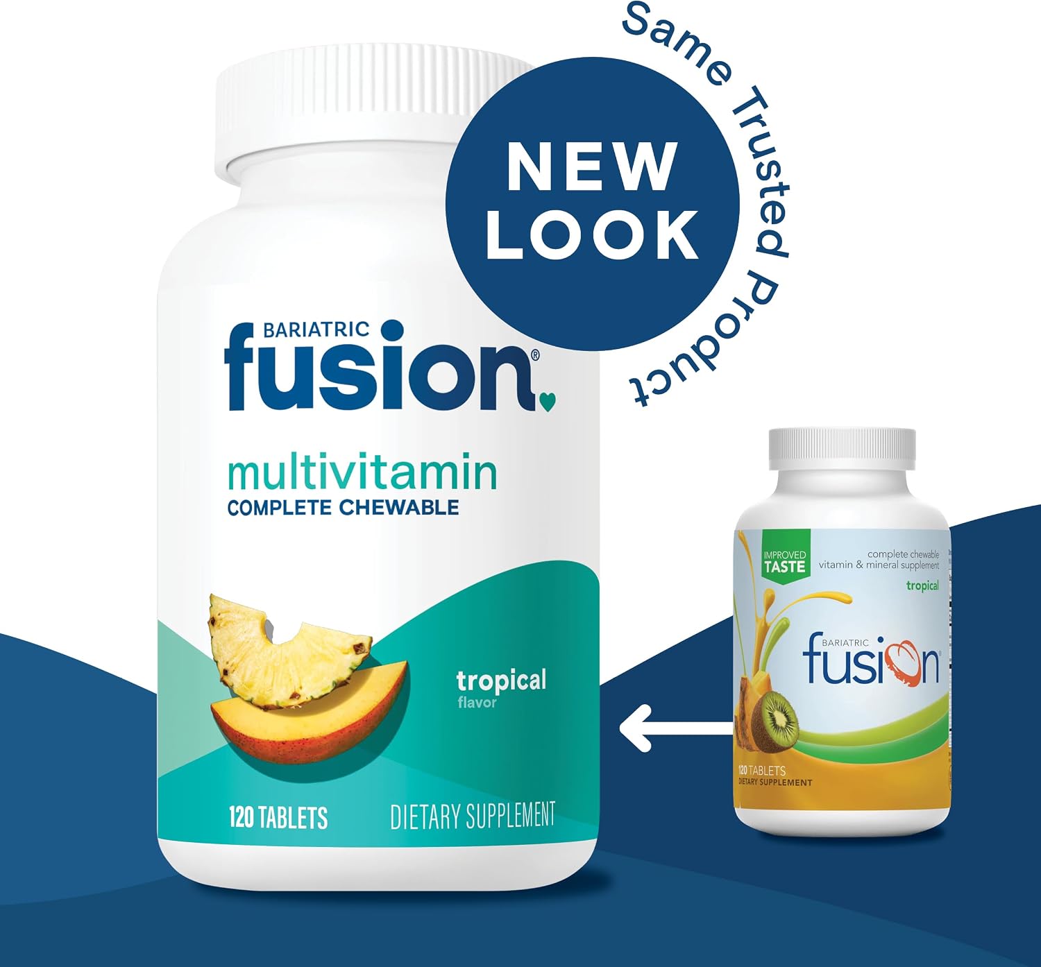 Bariatric Fusion Multivitamínico Bariátrico Completo con Hierro - Masticable Sabor Tropical - Suministro de 1 Mes