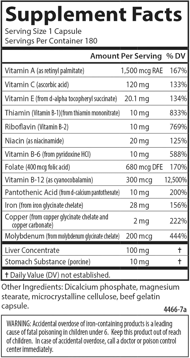 Carlson Blood Nutrients - 28 mg Hierro, 40 Cápsulas