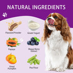 Probióticos Masticables para Perros - Promueve Digestión y Pelaje - Suplemento de Fibra Natural - 120 Comprimidos Sabor Pato