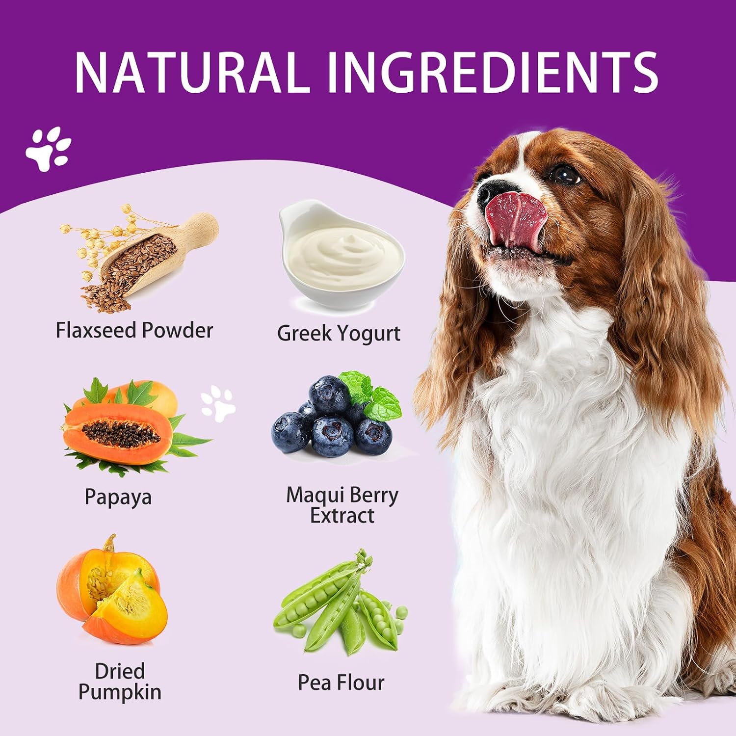 Probióticos Masticables para Perros - Promueve Digestión y Pelaje - Suplemento de Fibra Natural - 120 Comprimidos Sabor Pato