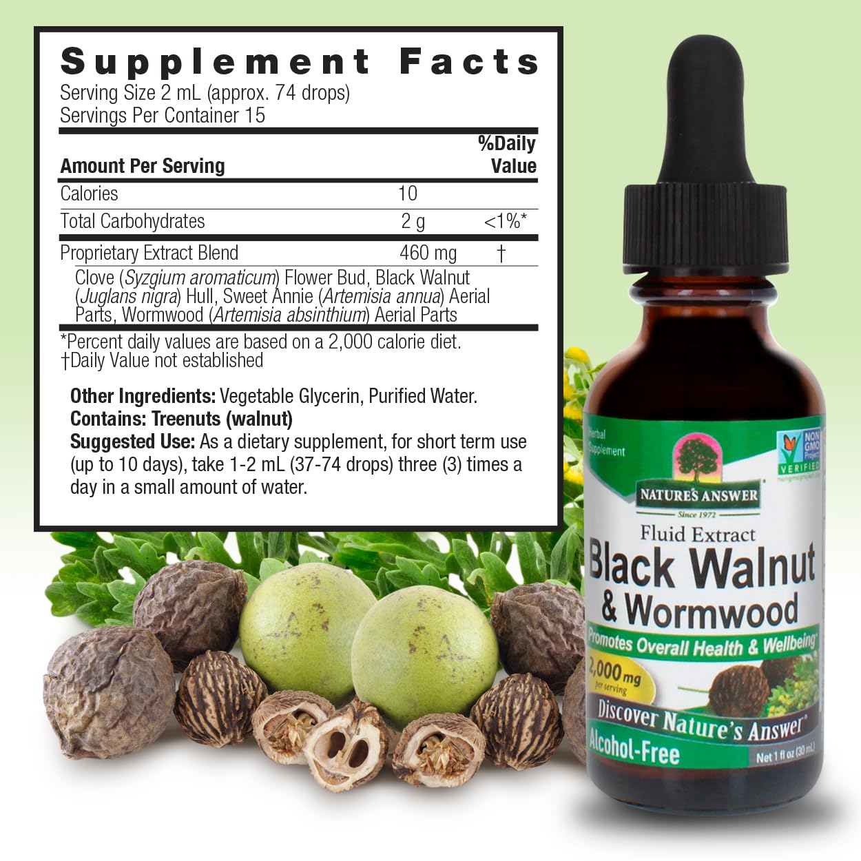 Nature's Answer Black Walnut & Wormwood Complex - 2,000 mg, 30 ml (1 oz)