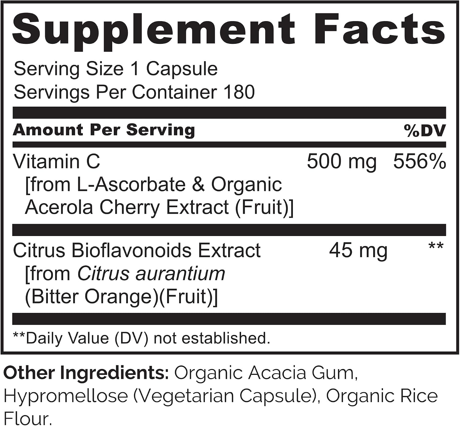 NATURELO Vitamina C con Acerola Ecológica y Bioflavonoides Cítricos - 500 mg por Cápsula - 180 Cápsulas