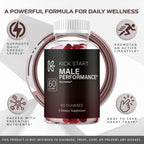 Kickstart Gummies – Gominolas Multivitamínicas para Hombres, Fórmula Avanzada Natural, 60 Unidades