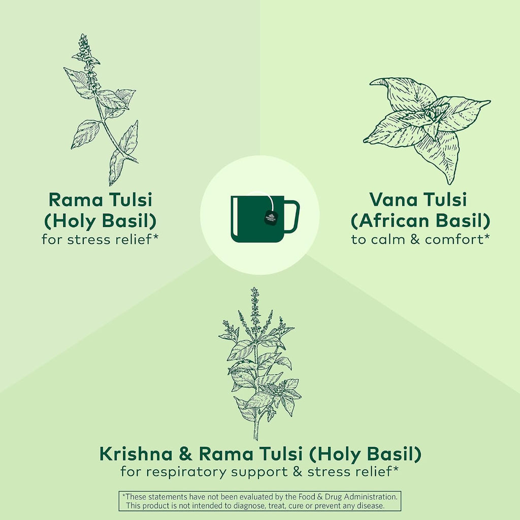 ORGANIC INDIA Té de Tulsi Original - Infusión de Albahaca Sagrada y Albahaca Africana, Relajante, Sin Cafeína - 18 Bolsitas, Pack de 3