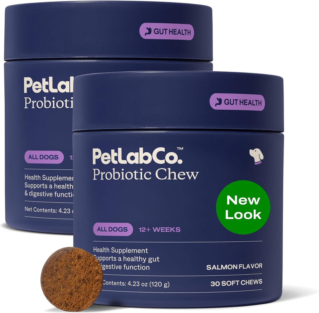 PetLab Co. Probióticos para Perros - Sabor Salmón - 30 Masticables (Pack de 2)