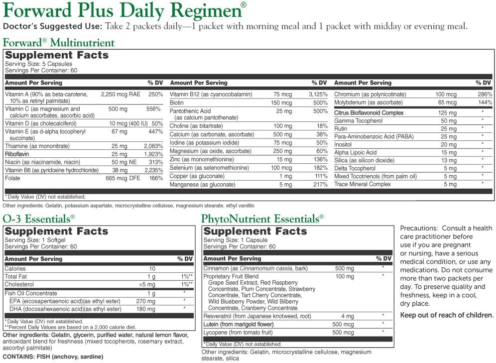 Dr. Whitaker's Forward Plus Regimen Diario - Multivitamínico Completo 47 en 1 - 60 Sobres (30 Días)