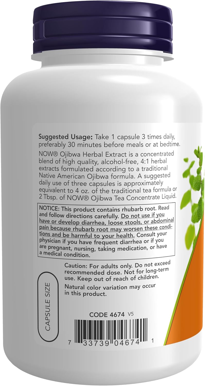 Extracto Herbal Ojibwa 450 mg, 180 Cápsulas Veganas – NOW Foods