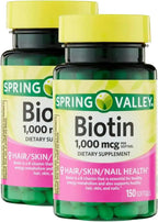 Biotina 1000 mcg – Pack de 2 Botes (300 Softgels) – Unique Bundle