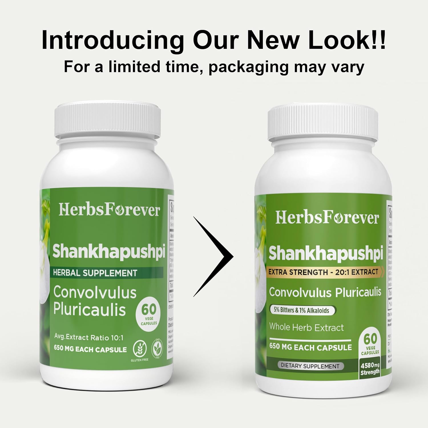 Herbsforever Shankhpushpi (Convolvulus pluricaulis) Extra Strength (20:1) Extract - 60 Cápsulas Vegetarianas