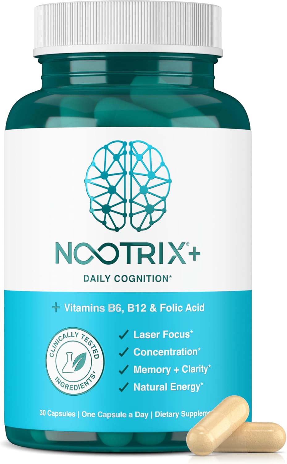 Nootrix Brain Plus - Suplemento Nootrópico con Vitaminas B (30 Cápsulas)