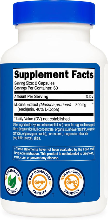 Nutricost Mucuna Pruriens 400mg, 120 – Fabricado en instalaciones GMP: estándares de calidad internacionales. – Image 5