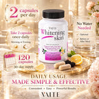 VAITE Glutatión Reducido - 120 Cápsulas (2 Envases) - Suplemento Vegano para el Cuidado de la Piel
