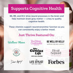 Just Thrive - Just Calm - Gestor de cortisol - Apoyo para la calma, memoria y estado de ánimo - Vegano, 30 cápsulas