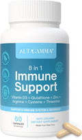 ALTAGAMMA 8 en 1 Suplemento de Apoyo Inmunológico con L-Lisina, Vitamina D y Zinc, 60 Cápsulas