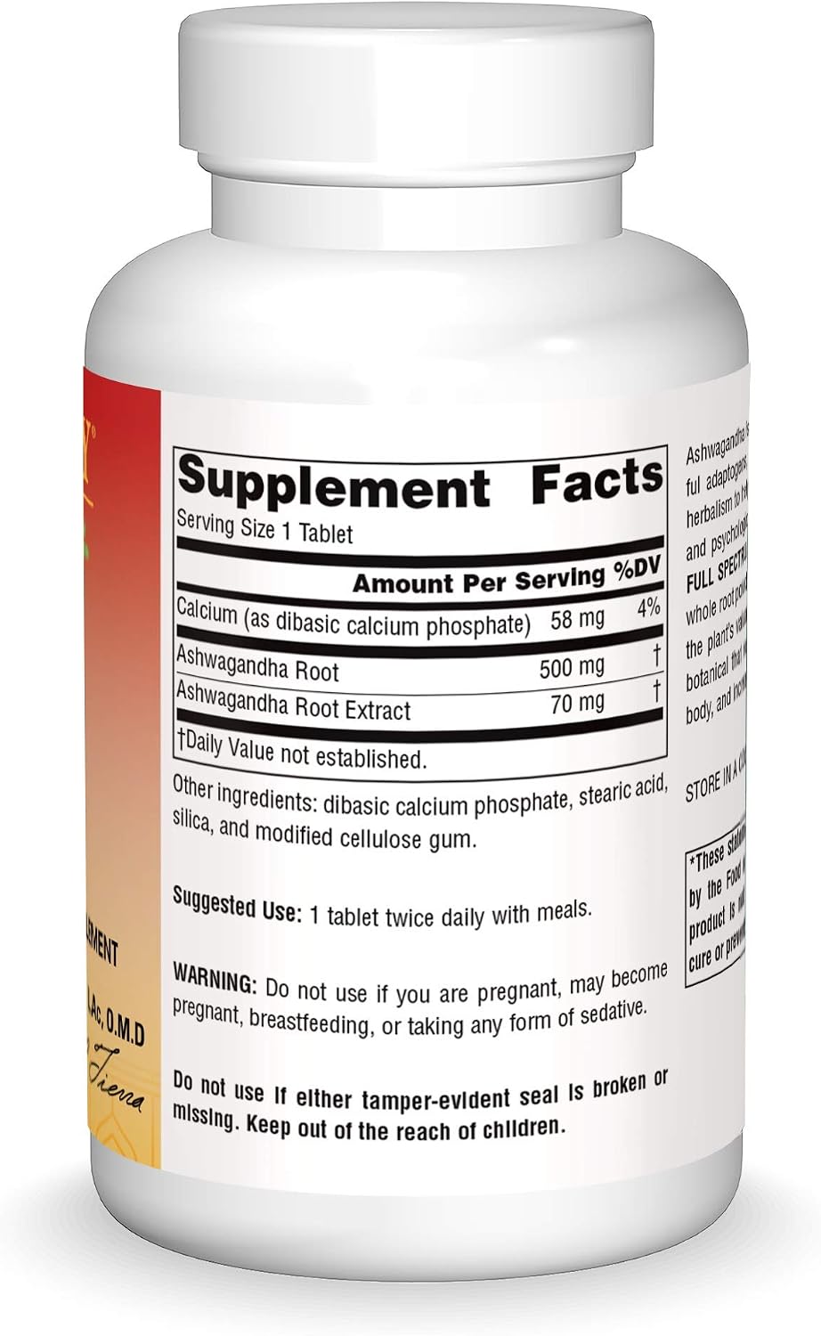 Planetary Herbals Ashwagandha Espectro Completo, 570 mg, 120 Comprimidos