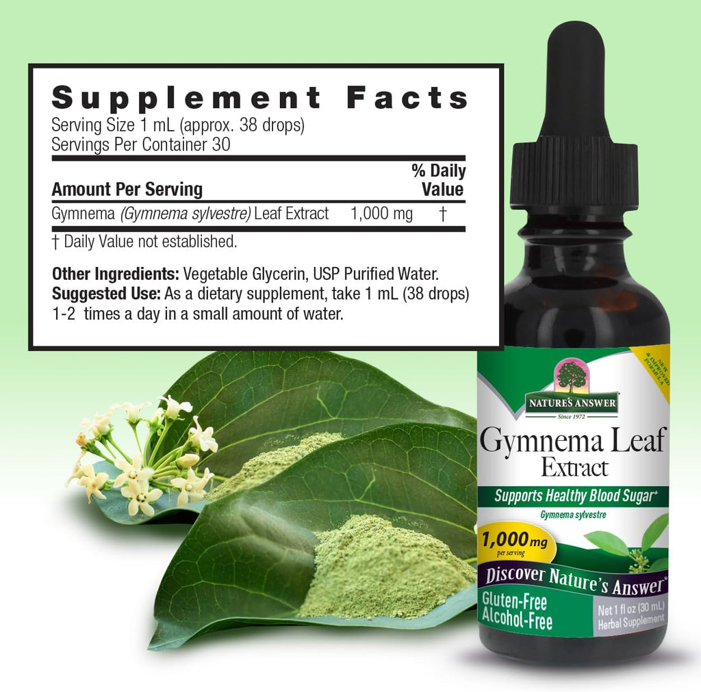 Nature's Answer Extracto de Hoja de Gymnema sin Alcohol, 1 oz