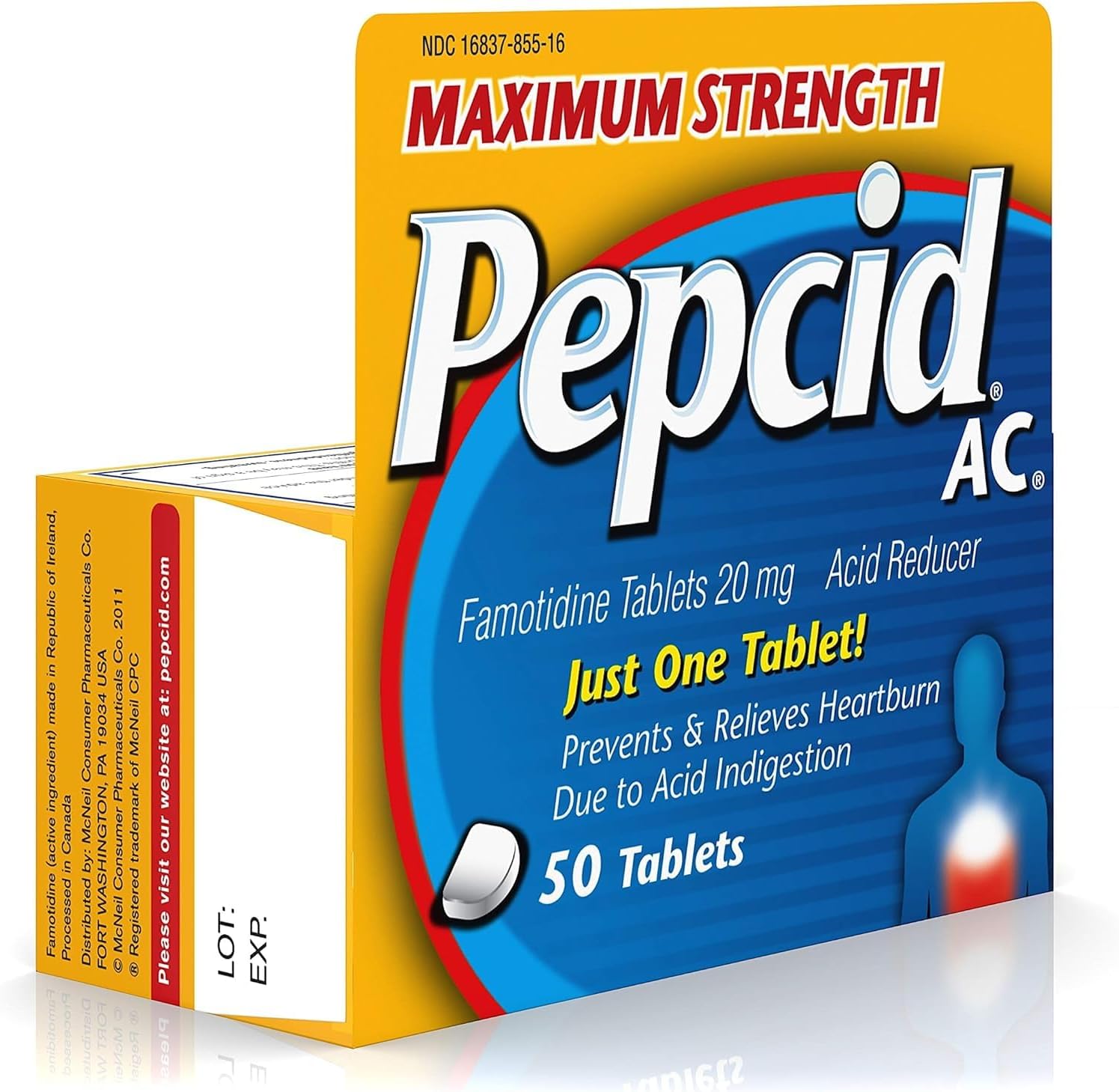 Pepcid Maximum Strength 20 mg, 50 comprimidos