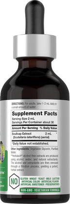 Horbaach Tintura de Escutelaria (Scutellaria lateriflora) – 60ml | Extracto Líquido sin Alcohol y Sin Gluten