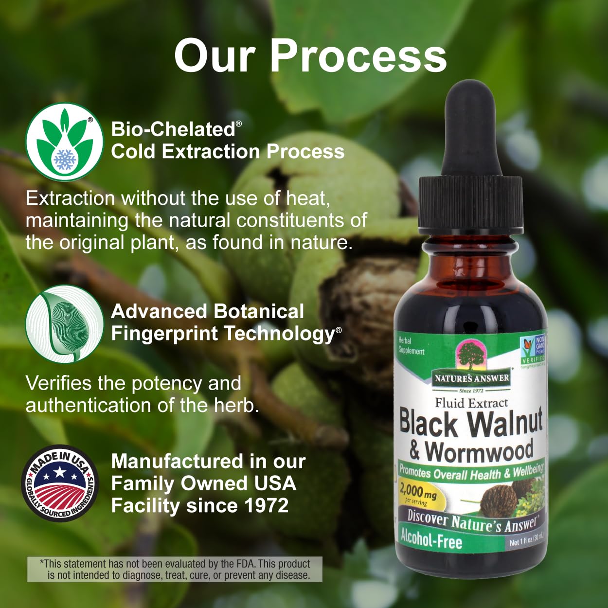 Nature's Answer Black Walnut and Wormwood Complex - Extracto Líquido Super Concentrado 2000 mg - Vegano, Sin Gluten, Sin Alcohol - 1 Fl Oz (Pack de 2)
