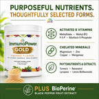 ImmunoPower Gold - Cúrcuma de Alta Absorción con BioPerine y 35+ Nutrientes - Sabor Naranja