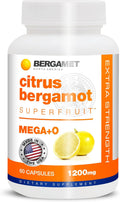 BergaMet Suplemento de Citrus Bergamot, Extracto 170:1, 1200mg, 80% Polifenoles, 60 Cápsulas
