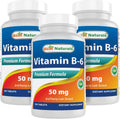 Best Naturals Vitamina B6 50 mg - 250 Comprimidos (Pack de 3)