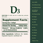 Nature's Bounty Vitamina D3 10000 UI, 72 Softgels
