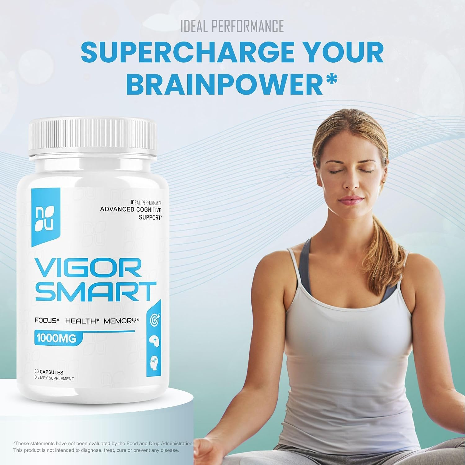 Vigor Smart Brain Booster, 300 Cápsulas, 1000mg