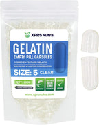 Cápsulas Vacías Tamaño 5 de Gelatina - 1000 uds - Transparentes y Fáciles de Llenar - XPRS Nutra