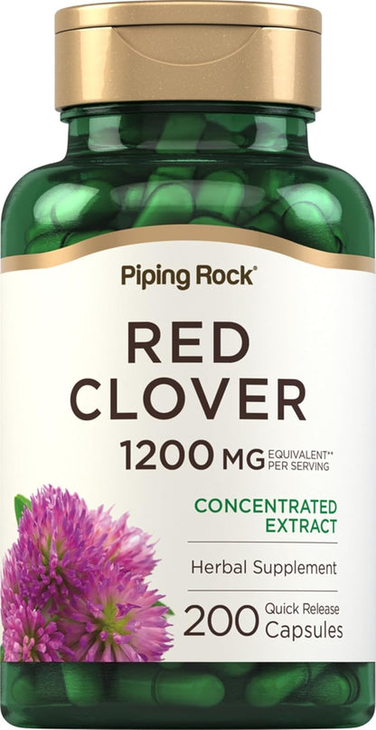 Piping Rock Suplemento de Trébol Rojo | 200 – Extracto de flor de trébol rojo: proporciona isoflavonas naturales – Image 1