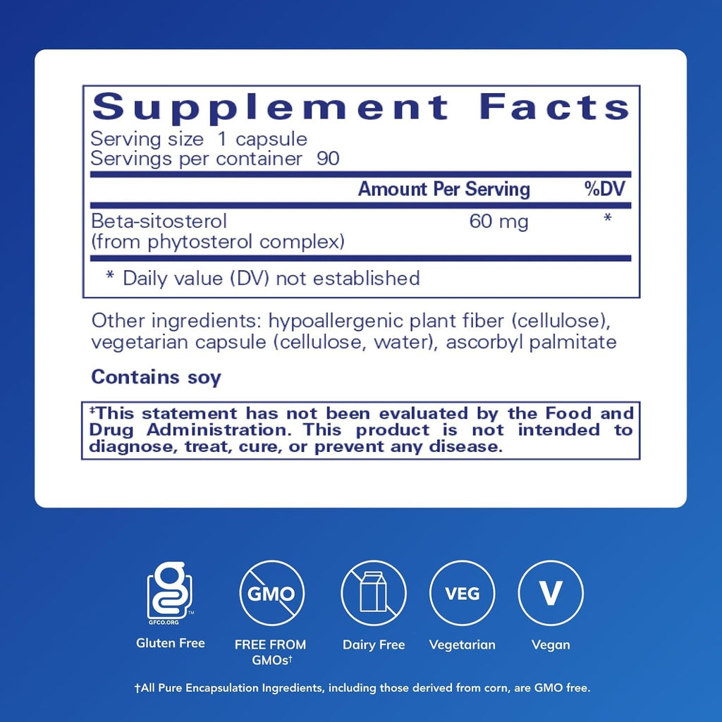 Pure Encapsulations Beta-Sitosterol | Suplemento para el flujo urinario y la salud* | 90 Cápsulas