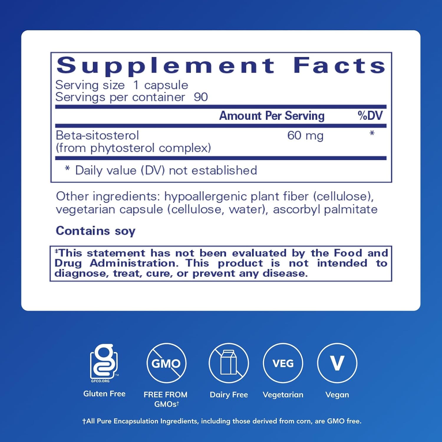 Pure Encapsulations Beta-Sitosterol | Suplemento para el flujo urinario y la salud* | 90 Cápsulas