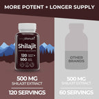 Shilajit Puro del Himalaya 500mg con Ácido Fúlvico 15% | 120 Cápsulas Vegetales | Suplemento para Vitalidad y Claridad Mental