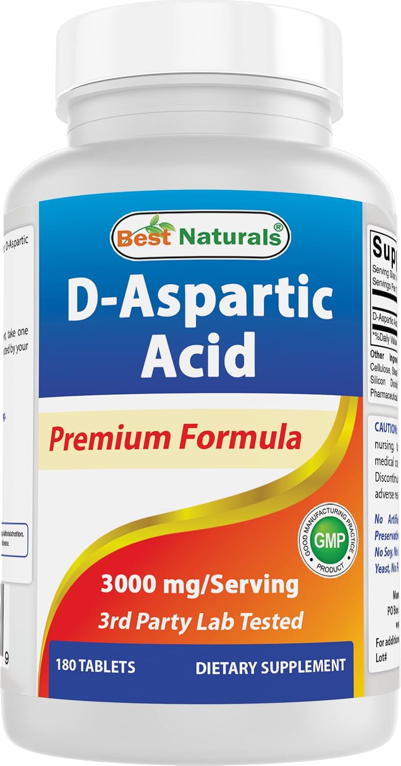 Best Naturals D-Aspartic Acid (DAA) 3000mg – 180 Comprimidos